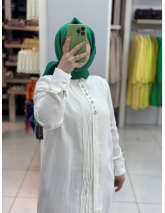 N Prive Nervürlü Modal Tunik 19179 beyaz 2