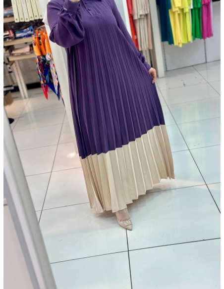 Levidor Pliseli Elbise 330086 mor