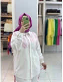 N Prive Baskı Detaylı poplin Tunik 19193