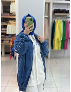 N Prive Tilsitme ve Taşlı Kot Trenç Açık mavi 2