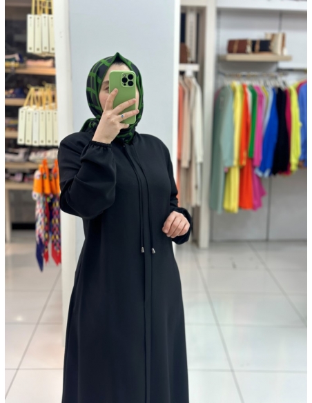 Musab Büyük Beden Ferace Siyah 8221