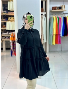 Musab İthal Keten Tunik 3669 siyah