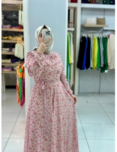 Seng Dalgalı Elbise 1112 pembe 2