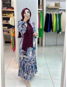 Seng Dalgalı Elbise 1112 mavi 2