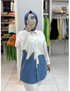 N Prive Kot Detaylı Poplin Tunik