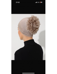 Ecardin Geçirmeli Güpürlü Bone k.vizon