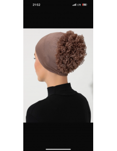 Ecardin Geçirmeli Güpürlü Bone kahve