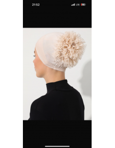 Ecardin Geçirmeli Güpürlü Bone bej