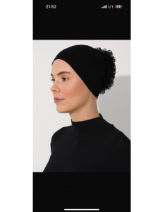 LAVENDER Geçirmeli Güpürlü Bone siyah