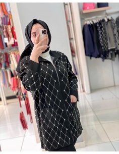 N Prive Soğuk İplik Hırka SİYAH