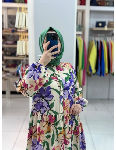 Levidor Pamuk Keten Elbise MOR 330207