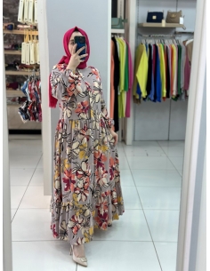 Levidor Pamuk Keten Elbise  330207 PEMBE