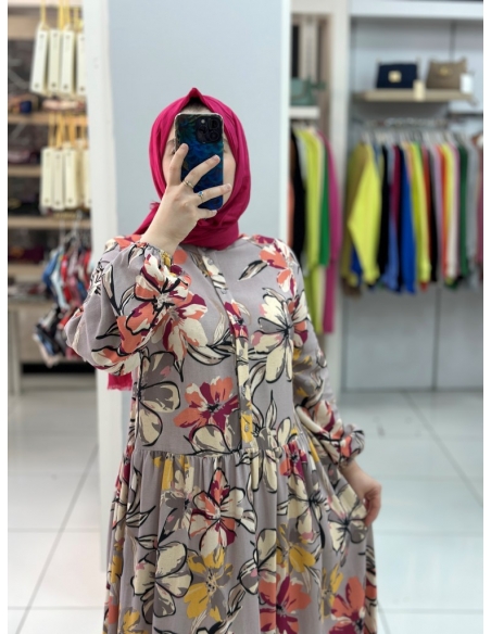 Levidor Pamuk Keten Elbise  330207 PEMBE