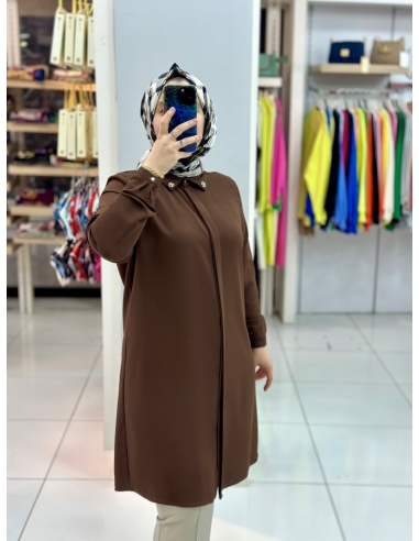 Levidor Krep Tunik 210097 KAHVE