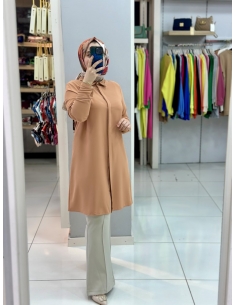 Levidor Krep Tunik 210097 soğankabuğu