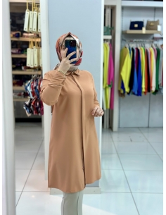 Levidor Krep Tunik 210097 soğankabuğu 2