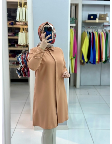 Levidor Krep Tunik 210097 soğankabuğu