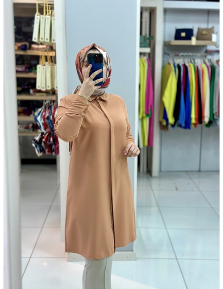 Levidor Krep Tunik 210097 soğankabuğu