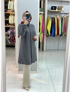 Levidor Krep Tunik 210097 GRİ