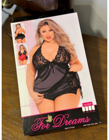 For Dreams Büyük Beden Fantazi Gecelik 8307 kırmızı