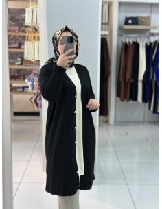 Düğmeli Merserize Hırka 999 SİYAH 2