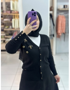 N Prive Triko Hırka N4380 SİYAH