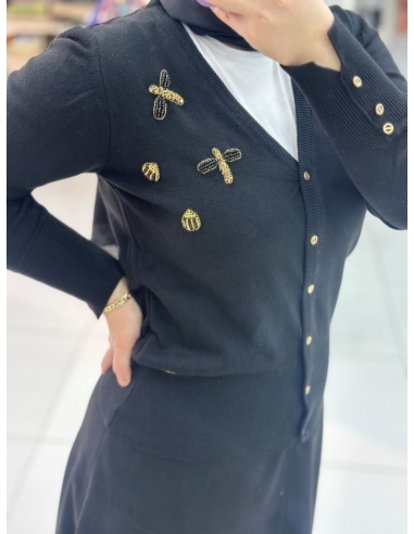 N Prive Triko Hırka N4380 SİYAH