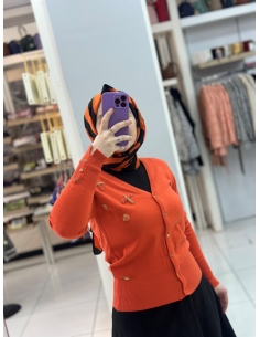 N Prive Triko Hırka N4380 turuncu