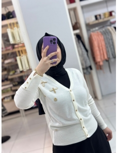 N Prive Triko Hırka N4380 ekru