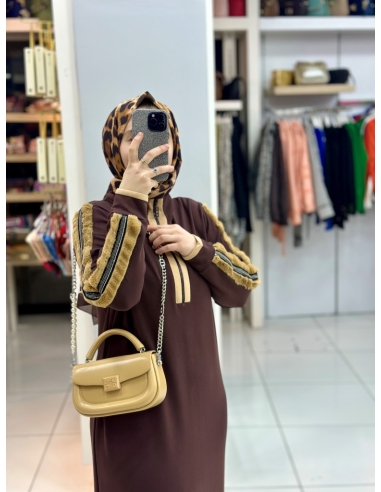 Levidor Oysho Kürklü Elbise 330255 KAHVE