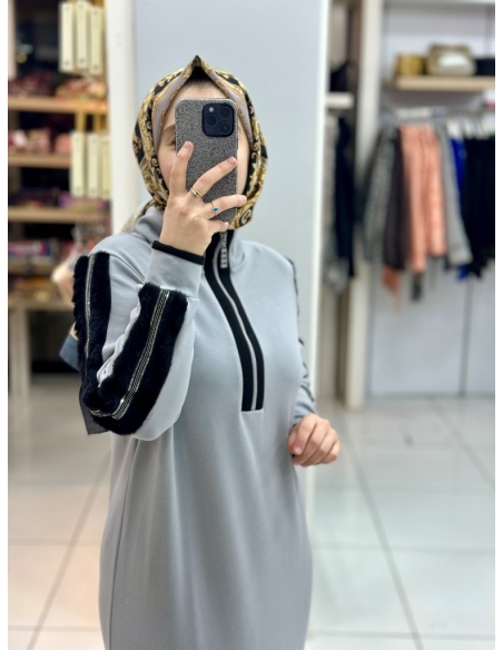 Levidor Oysho Kürklü Elbise 330255 GRİ