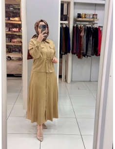 Levidor Düğmeli Takım 100464 bej