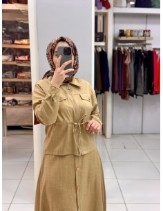 Levidor Düğmeli Takım 100464 bej 2